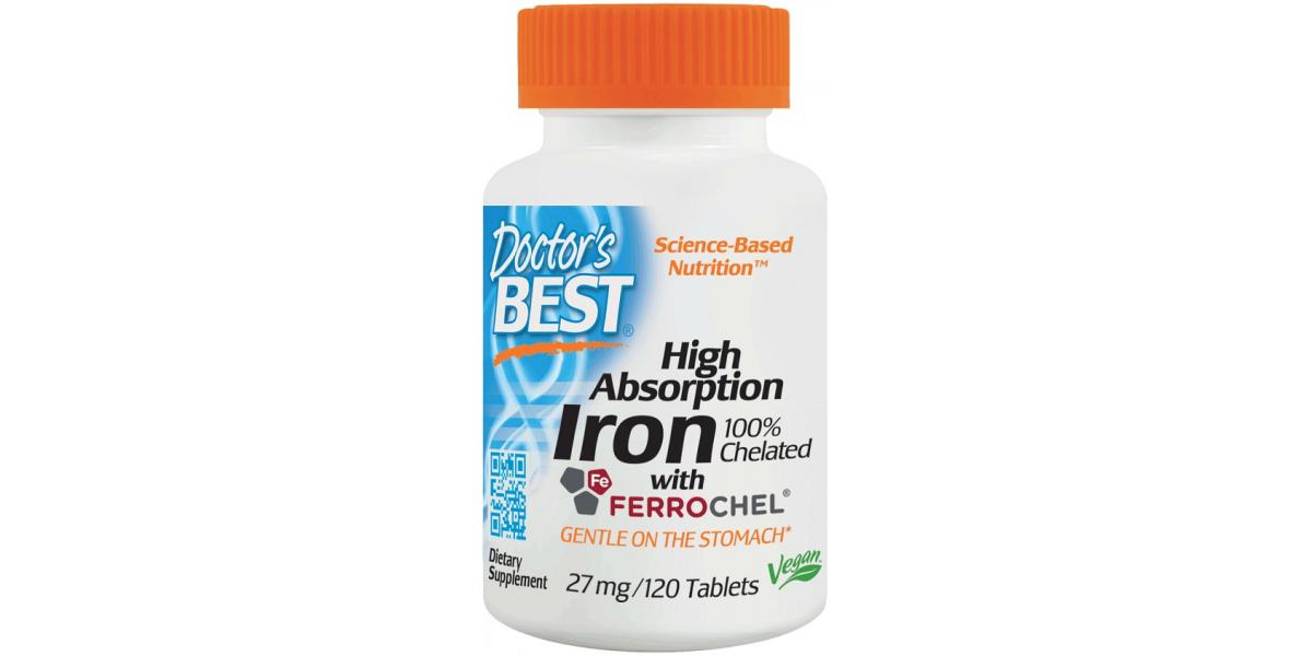 Doctor's Best High Absorption Iron, 27mg 120 tablets Powerbody.eu
