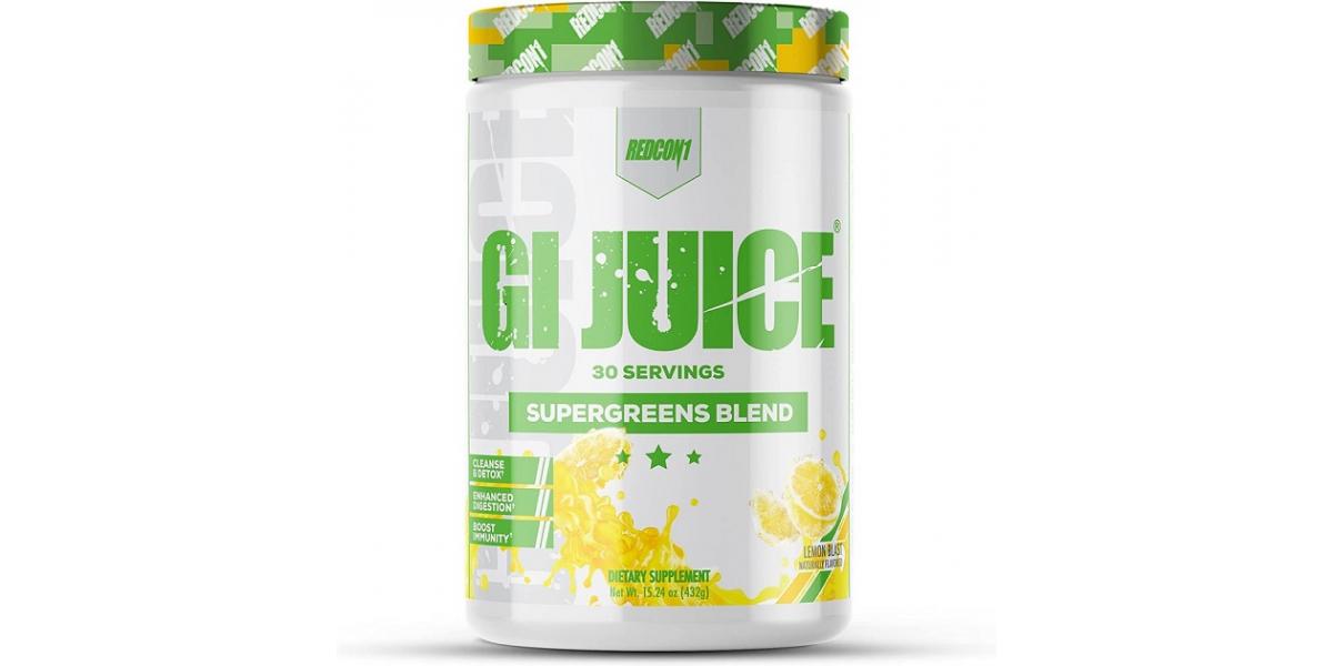 Redcon1 GI Juice Supergreens Blend, Lemon Blast 432 grams Powerbody