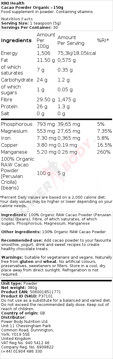 Cacao Powder Organic - 150g