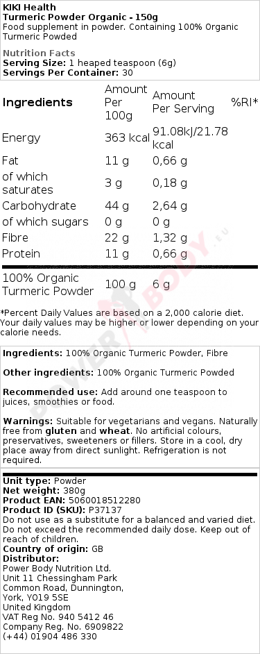Turmeric Powder Organic - 150g
